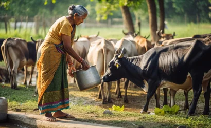 A Image of women with cows generating livelihoods